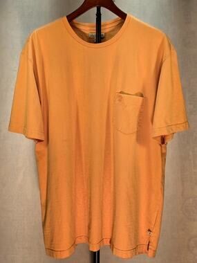 Solitude Men's Pocket T-Shirt XL Orange short Sleeve Crew Neck Cotton Blend